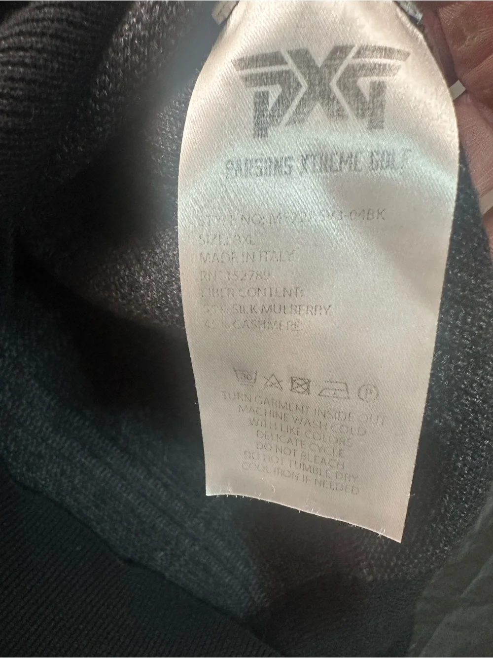 PXG Parsons Xtreme Golf Sweater Vest Mens 3XL Black Plaid Silk Cashmere Blend